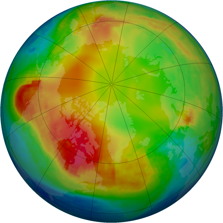 Arctic ozone map for 25 January 2002